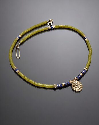 Jadeit kiwi /choker/ - Szlachetna kolekcja /28.07.26/, KiKa pracownia