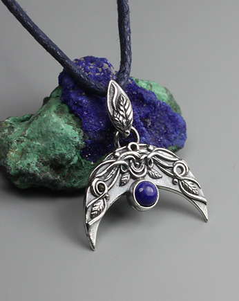 Mini lunula - srebro i lapis lazuli, Drakonaria