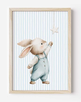 Plakat Na Ścianę Dla Chłopca Niebieskie króliczki nr. 9, Dekoracjan