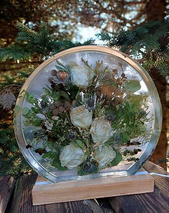 Konserwacja bukietów ślubnych - koło, Majuto Resin Art