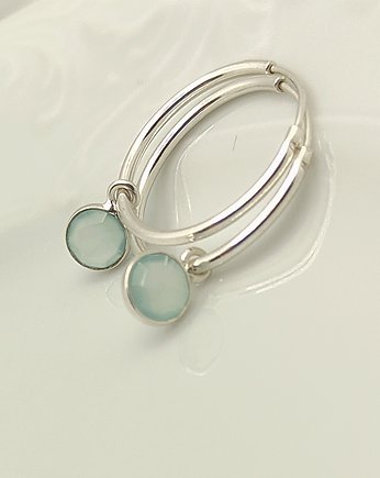 Koła z chalcedonem. Srebrne kolczyki, Studio Gazela
