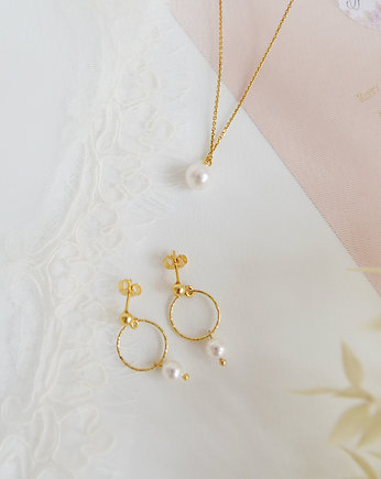 Kolczyki z perłami Swarovskiego Avina złote, Anelis Atelier