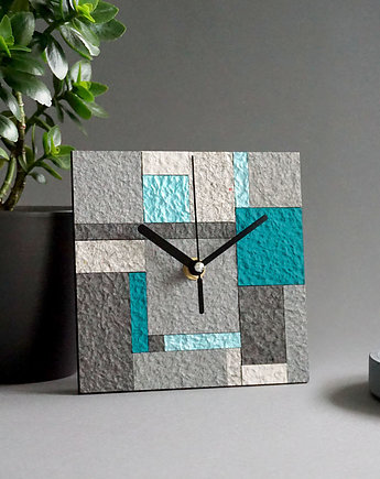Nowoczesny geometryczny zegar z papieru z odzysku, STUDIO blureco