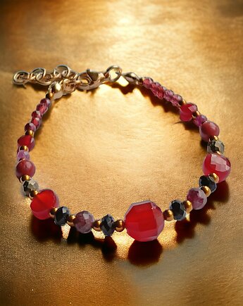 SENSUAL : bransoletka z karneolem i granatem, kaktusia