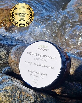 Wegański peeling do ciała z grejpfrutem CITRUS GLOW scrub premium, GREEN MOON