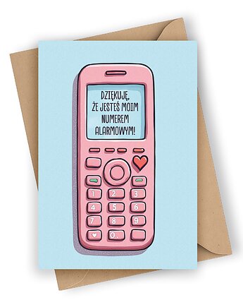 Kartka walentynkowa- Dziękuję, że jesteś moim numerem alarmowym, Czarna Owca Karteczki