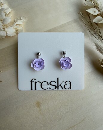 Kolczyki Kwiaty wiszące  - fioletowe, freska