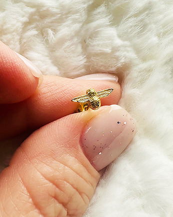 Kolczyki  pszczoły  , mini złote pszczółki, Anemon Atelier