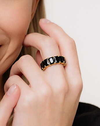 Pierścionek z cyrkoniami bagietami srebro 925, Coccola JEWELLERY