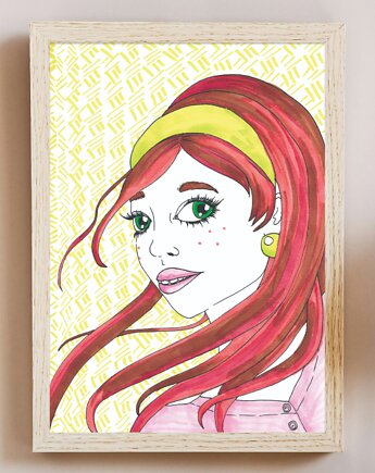 Plakat Limonkowa Lucy, Burgundowe Rysunki