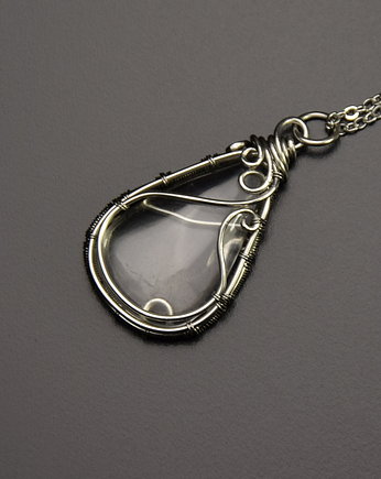 Wisiorek kryształ górski wire wrapping, Agata Rozanska