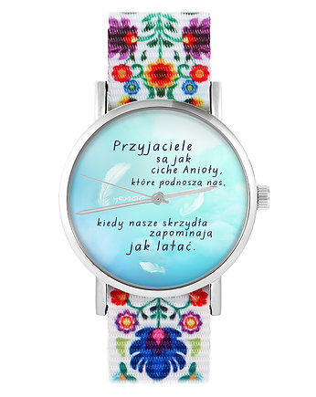 Zegarek - Przyjaciele - folk biały, nylonowy, yenoo