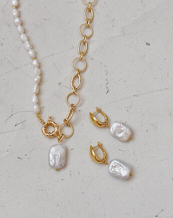 Komplet  Łańcuszek z perłami i kolczyki, Chmolowska Jewellery
