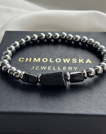 Bransoletka męska Hematyt i Turmalin, Chmolowska Jewellery
