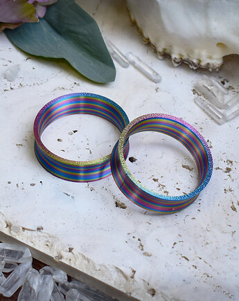 Tunele do uszu 10-100mm / tęczowy twist  / plugi, tunele siodłowe, Spirit Of Copper