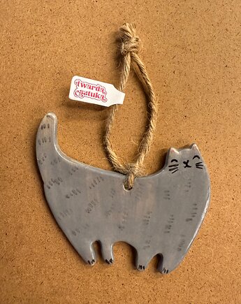 Ceramiczna zawieszka na choinkę Kotek, Twarda Sztuka