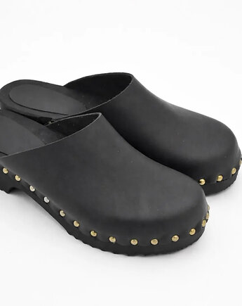 Drewniaki klasyczne z ćwiekami ze skóry i drewna, MKclogs