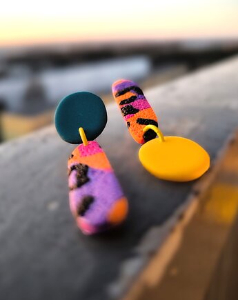 Zabawne kolczyki I KROPKA szalona panterka, sploteka