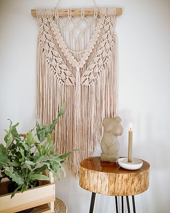 Makrama na ścianę  w stylu boho, osiemsznurkow