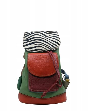 Plecak damski pojemny skórzany skóra naturalna ze skrawków eko OLIVKA, Olivka Warsaw