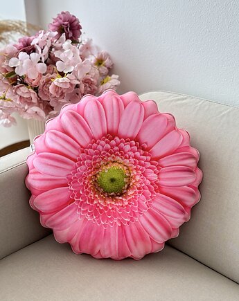 Poduszka Duża Kwiat Gerbera Różowa, poduszkownia