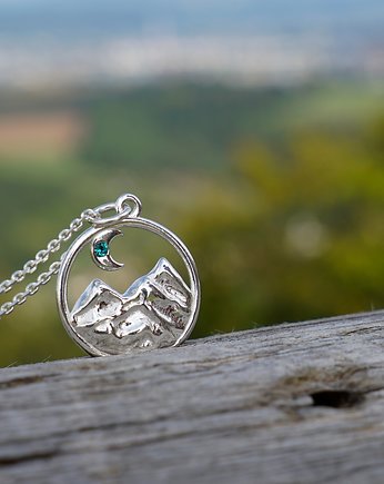 Naszyjnik górska noc - turkusowy kryształek, Szkatułka Emi