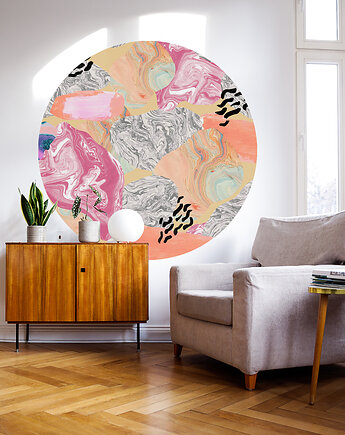 Dots Marble - samoprzylepna tapeta w kształcie koła, wallcolors