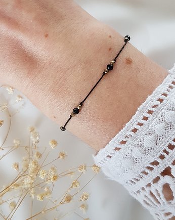 Bransoletka czarny onyks, LEI handmade 