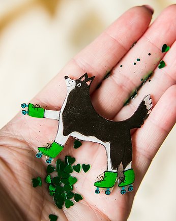 Border collie na wrotkach, Pintura