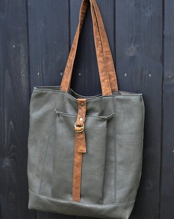 Torba tote XXL - zieleń khaki, PRACOWNIA 166