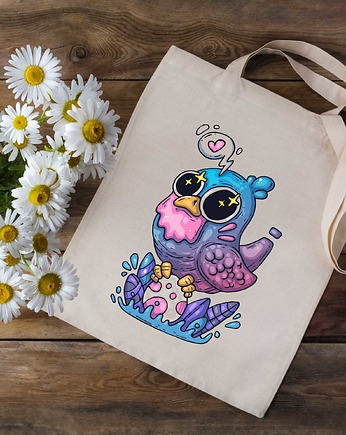 BIRD torba bawełniana z nadrukiem, ART ORGANIC