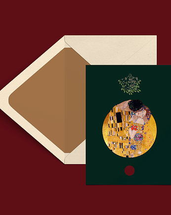 Kartka świąteczna / Klimt / jemioła, OKAZJE - Prezent na Dzień Kobiet