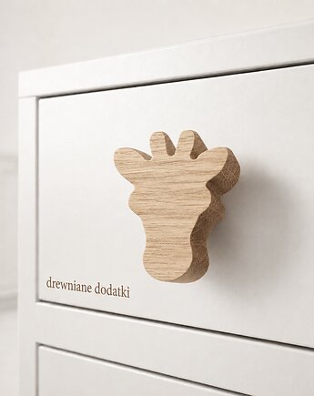 Drewniane gałki do mebli, z drewna, SAFARI żyrafa, Drewniane dodatki