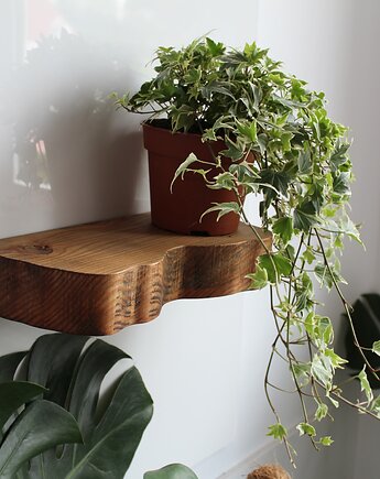 Półka ścienna z niewidocznym mocowaniem - ciemny  brąz 39/14 cm, VANLORR