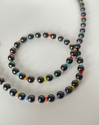 Choker z grafitowego hematytu