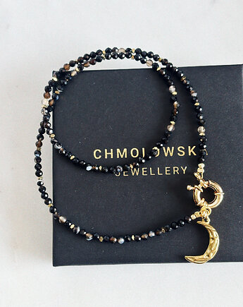 Naszyjnik Agat Czarny Księżyc, Chmolowska Jewellery