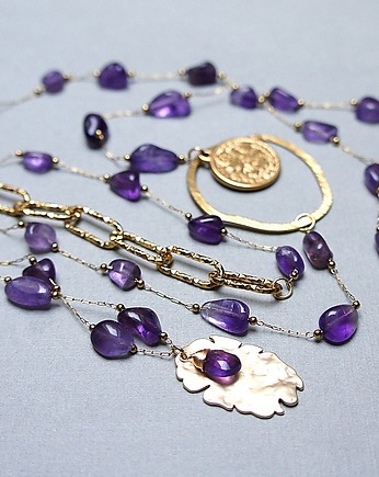 Sautoir /ametysty/  naszyjnik, KiKa pracownia