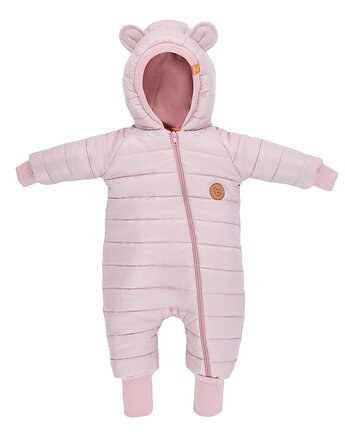 Kombinezon zimowy dla dziecka MROZEK z uszami misia różowy, Benni
