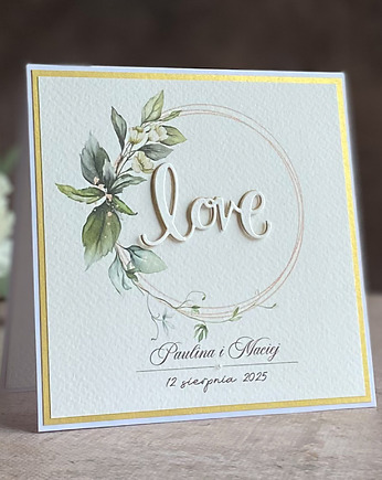 Kartka ślubna w ozdobnej kopercie, WA 23a, Anna Art and Crafts