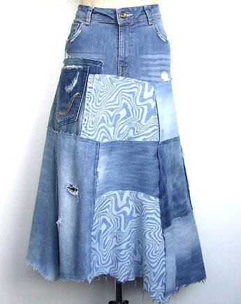 Patchworkowa spódnica jeans r. 40, AnitaPalmerArt
