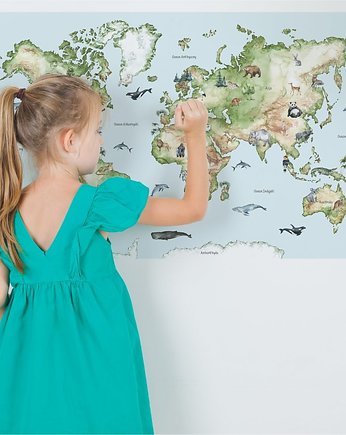 Mapa  Świata dla dzieci naklejki na ścianę  "L", Dekoracjan