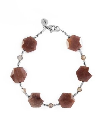 Bransoletka o wyjątkowym kształcie Awenturynu  - Wersja Srebrna, Kulka Bransoletki