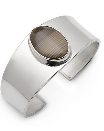 HIT - srebrna bransoleta z krzemieniem pasiastym, Ade Art