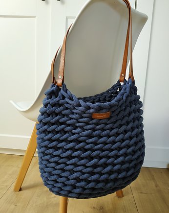 Torba na ramię " Boho Weave Bag" kolor jeans granatowy, Babemi Love 