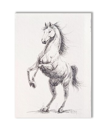 Grafika ręcznie malowana "Koń", Galeria Alma