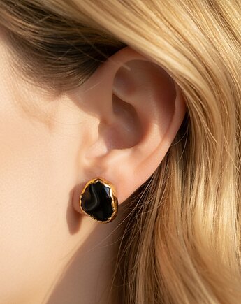 Kolczyki Sztyfty Czarny Turmalin, TulipBIJOU