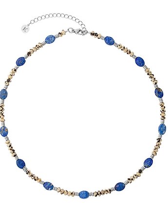 Naszyjnik Lapis Lazuli x Kamień Dalmatyński - Srebrne, Kulka Bransoletki