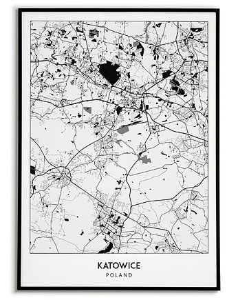 Plakat miasto POLSKA - KATOWICE 3  obraz MAPA, Bajkowe Obrazki