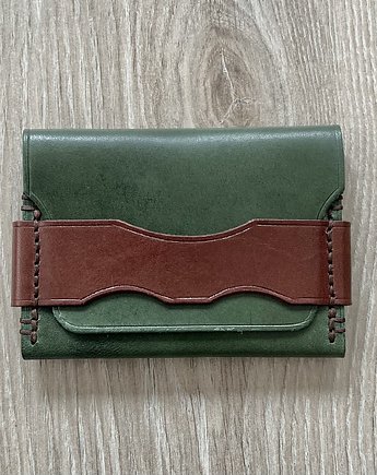 Zielony portfel ze skóry ręcznie uszyty., Rkabags