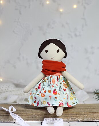 Lala jasno pomarańczowa w spódniczce w kwiaty, szycioteka